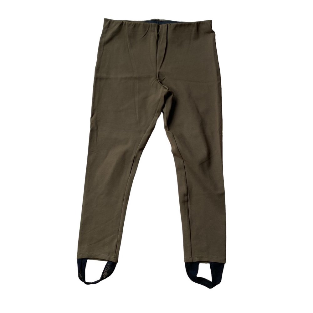 Free People Y2K Stirrup Legging Pull-On Ponte Knit Pant Olive Green Stretchy-M